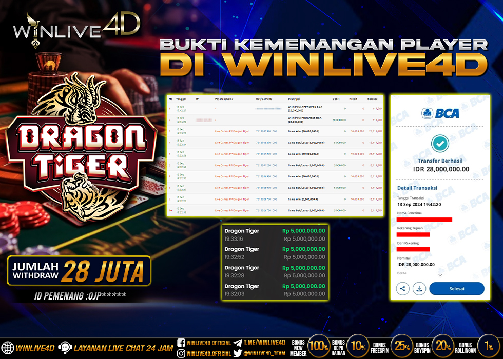 WINLIVE4D JACKPOT LIVE CASINO DRAGON TIGER