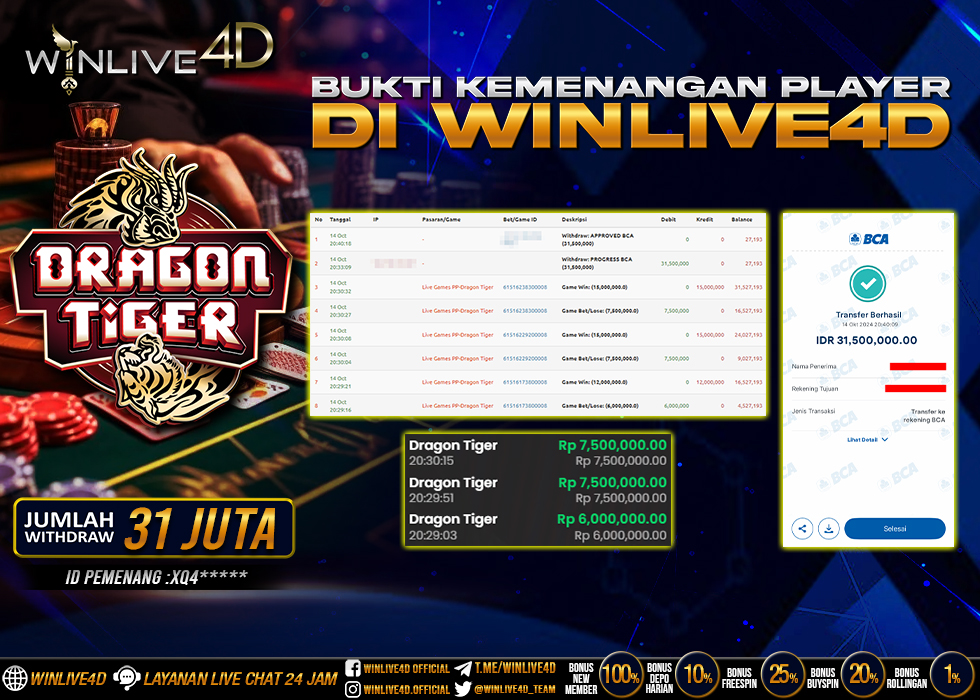 WINLIVE4D JACKPOT LIVE CASINO DRAGON TIGER