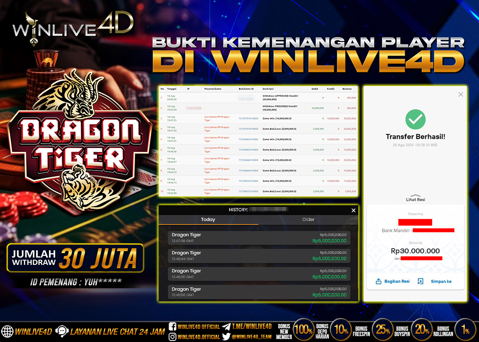 WINLIVE4D JACKPOT LIVE CASINO DRAGON TIGER