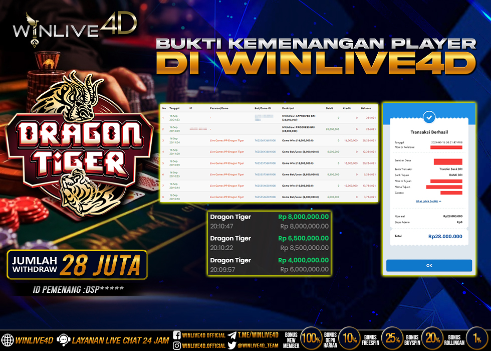 WINLIVE4D JACKPOT LIVE CASINO DRAGON TIGER