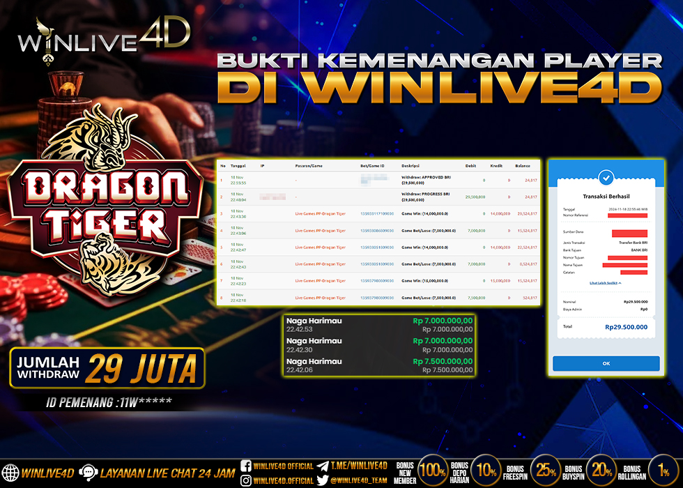 WINLIVE4D JACKPOT LIVE CASINO DRAGON TIGER