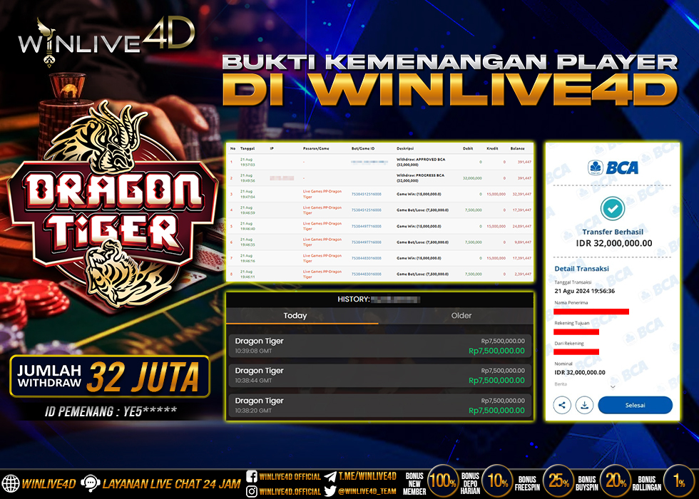 WINLIVE4D JACKPOT LIVE CASINO DRAGON TIGER