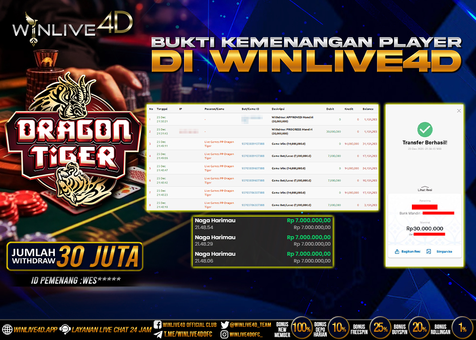 WINLIVE4D JACKPOT LIVE CASINO DRAGON TIGER