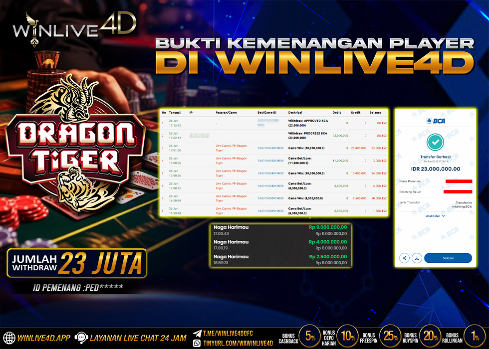 WINLIVE4D JACKPOT LIVE CASINO DRAGON TIGER