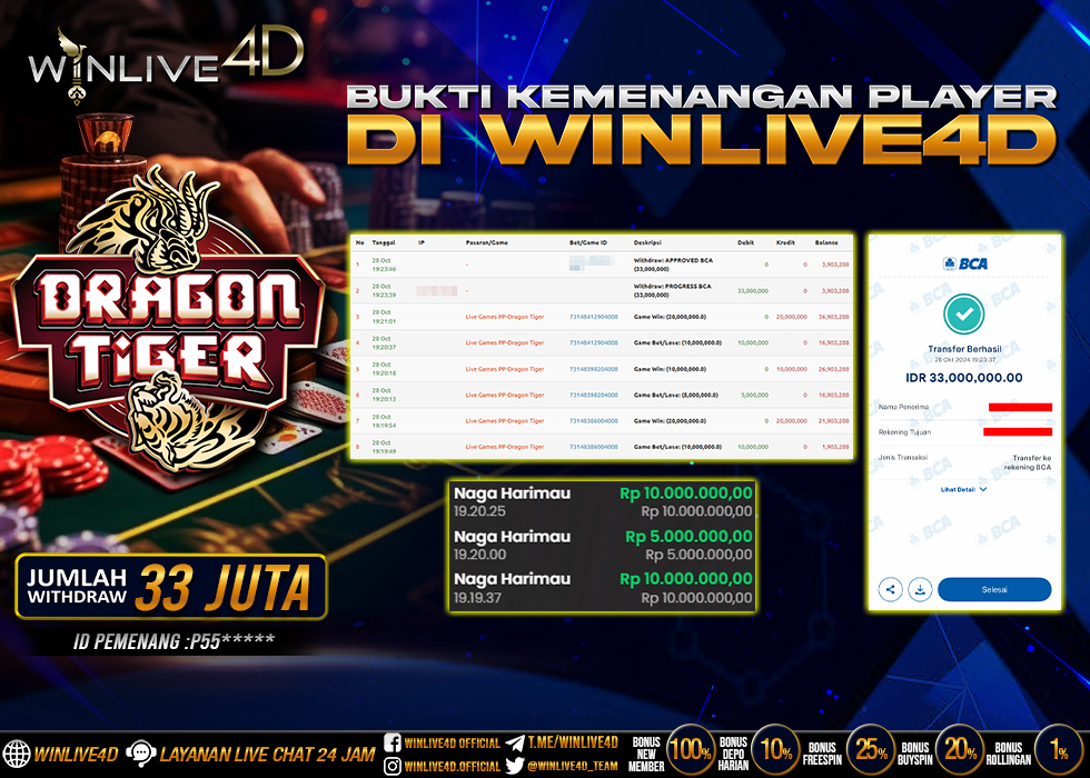 WINLIVE4D JACKPOT LIVE CASINO DRAGON TIGER