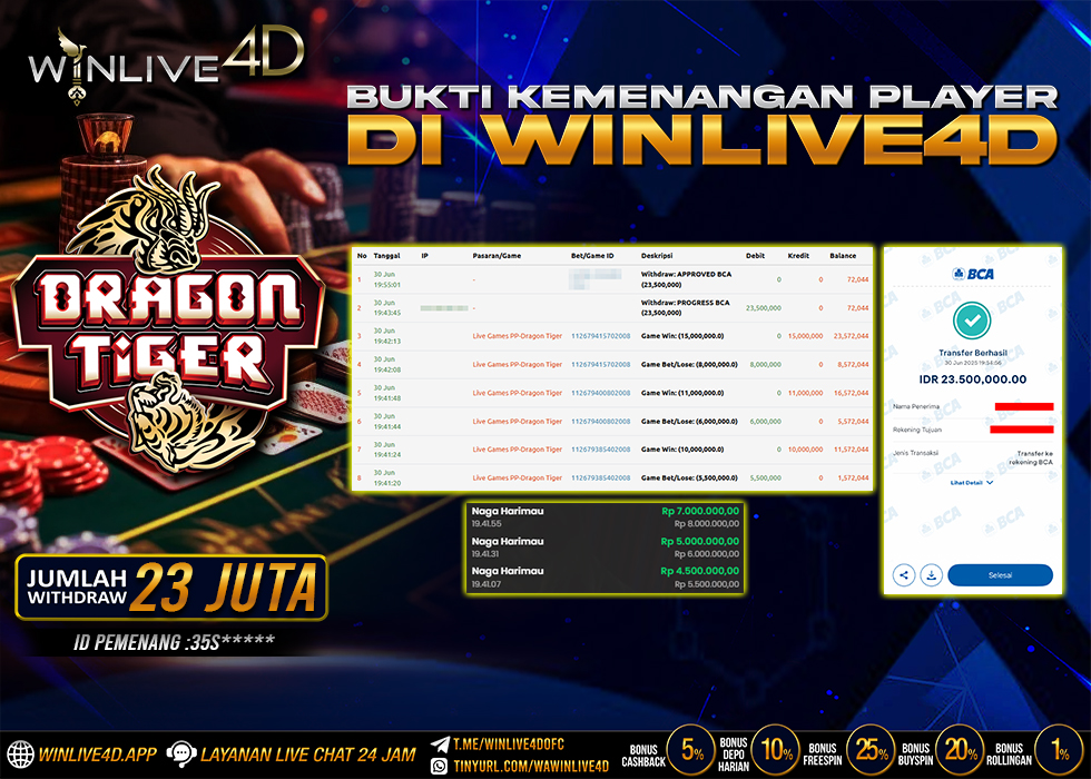 WINLIVE4D JACKPOT LIVE CASINO DRAGON TIGER