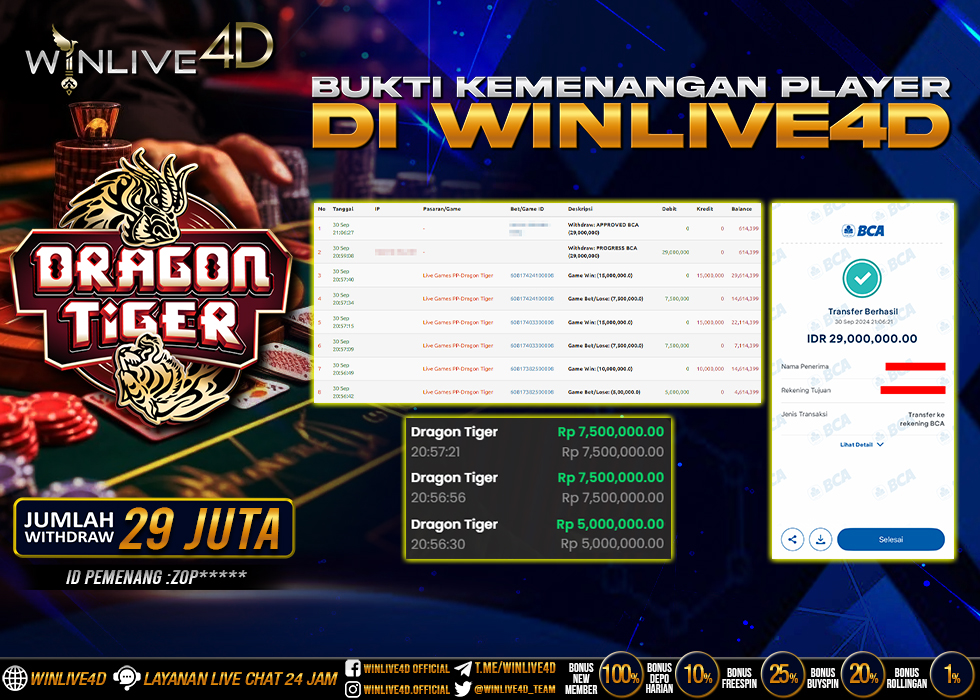 WINLIVE4D JACKPOT LIVE CASINO DRAGON TIGER