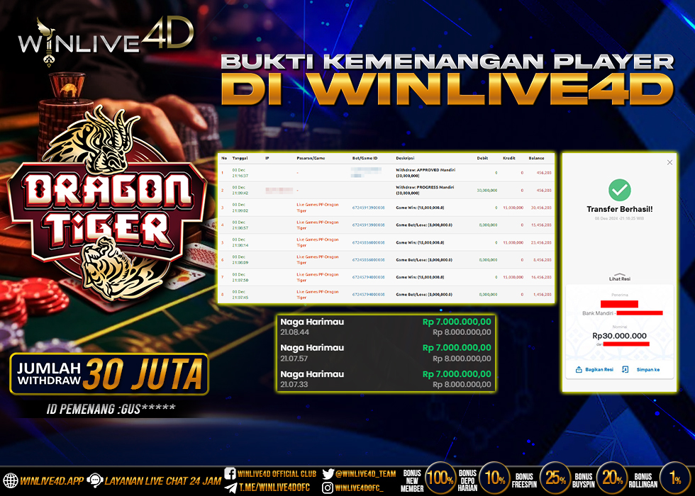 WINLIVE4D JACKPOT LIVE CASINO DRAGON TIGER