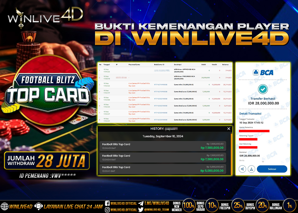 WINLIVE4D JACKPOT LIVE CASINO FOOTBALL BLITZ TOP CARD
