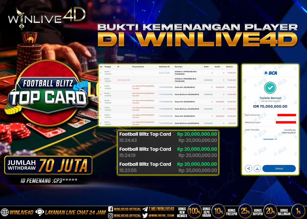 WINLIVE4D JACKPOT LIVE CASINO FOOTBALL BLITZ TOP CARD