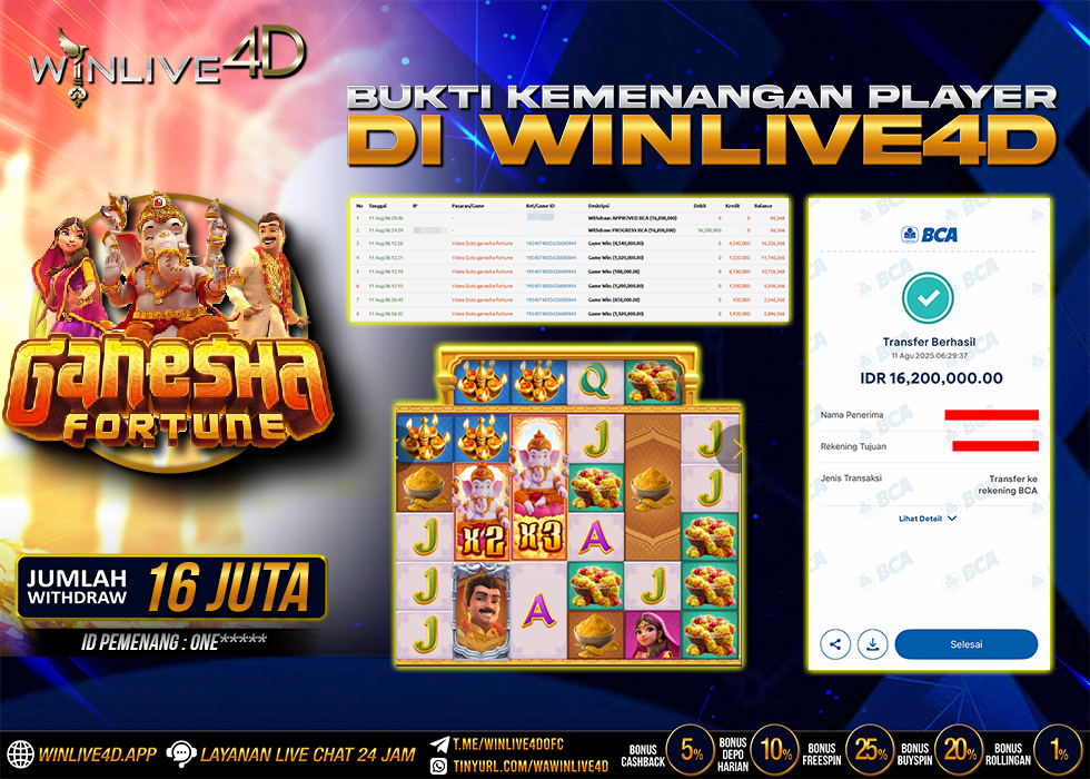 WINLIVE4D JACKPOT SLOT GANESHA FORTUNE