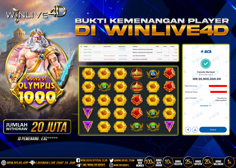 WINLIVE4D JACKPOT SLOT GATES OF OLYMPUS 1000