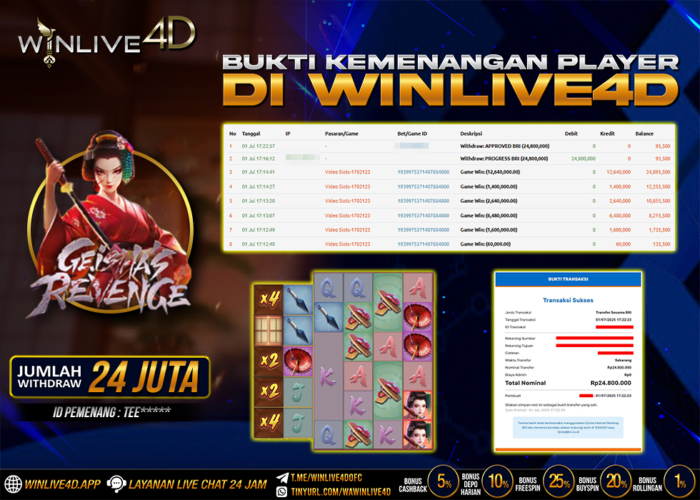 WINLIVE4D JACKPOT GEISHA REVENGE