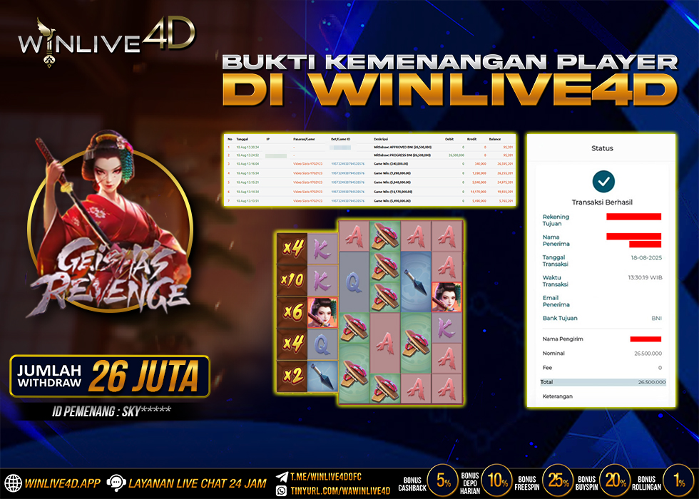 WINLIVE4D JACKPOT GEISHA REVENGE