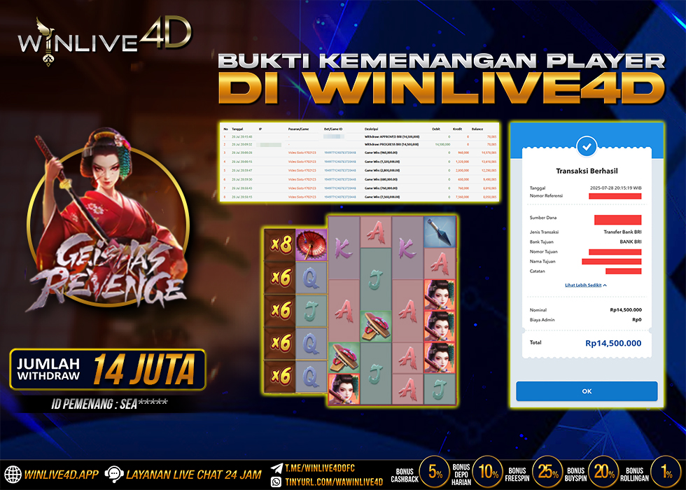 WINLIVE4D JACKPOT GEISHA REVENGE