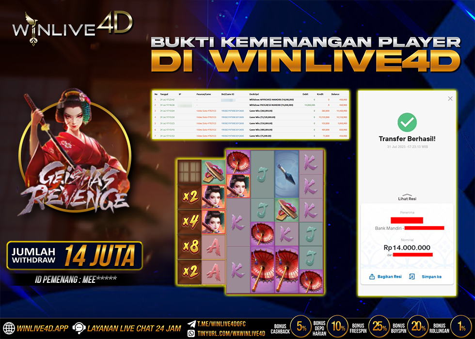 WINLIVE4D JACKPOT GEISHA REVENGE