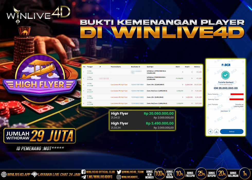 WINLIVE4D JACKPOT LIVE CASINO HIGH FLYER