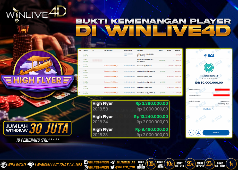 WINLIVE4D JACKPOT LIVE CASINO HIGH FLYER