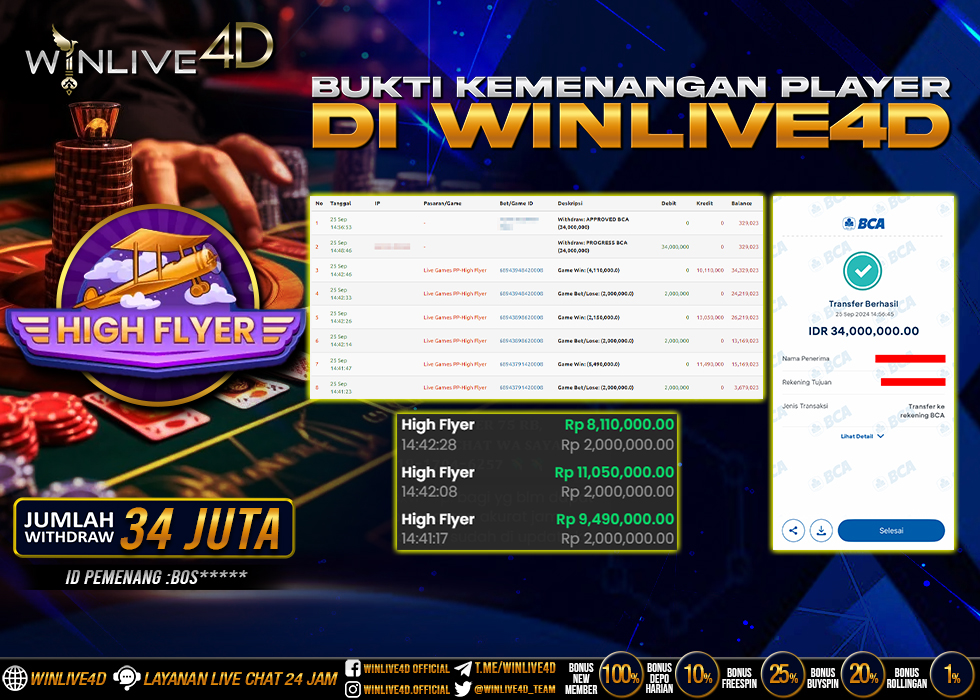 WINLIVE4D JACKPOT LIVE CASINO HIGH FLYER
