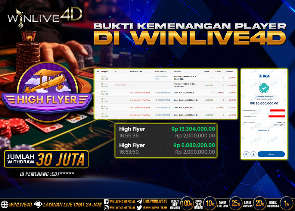 WINLIVE4D JACKPOT LIVE CASINO HIGH FLYER