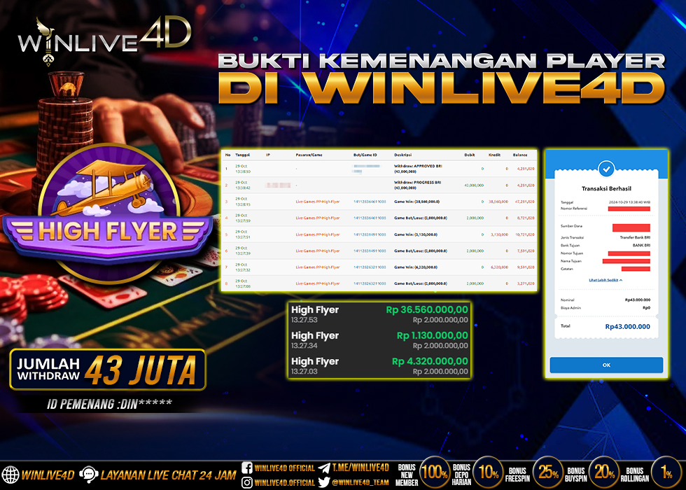 WINLIVE4D JACKPOT LIVE CASINO HIGH FLYER