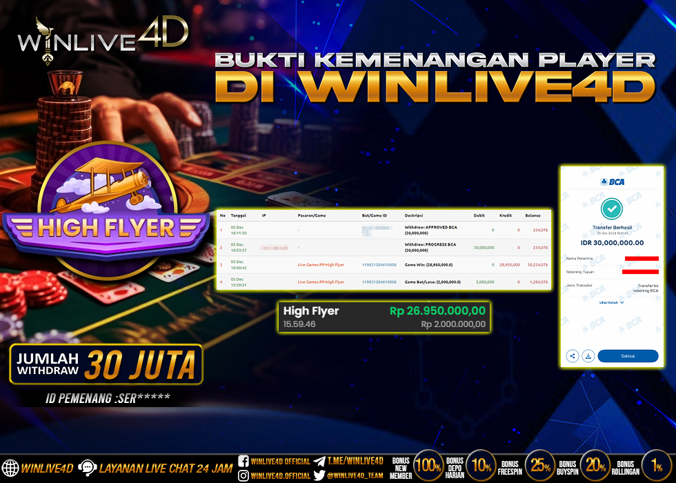 WINLIVE4D JACKPOT LIVE CASINO HIGH FLYER