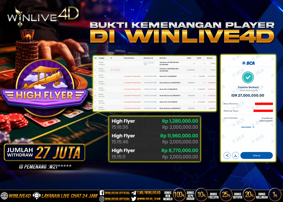 WINLIVE4D JACKPOT LIVE CASINO HIGH FLYER