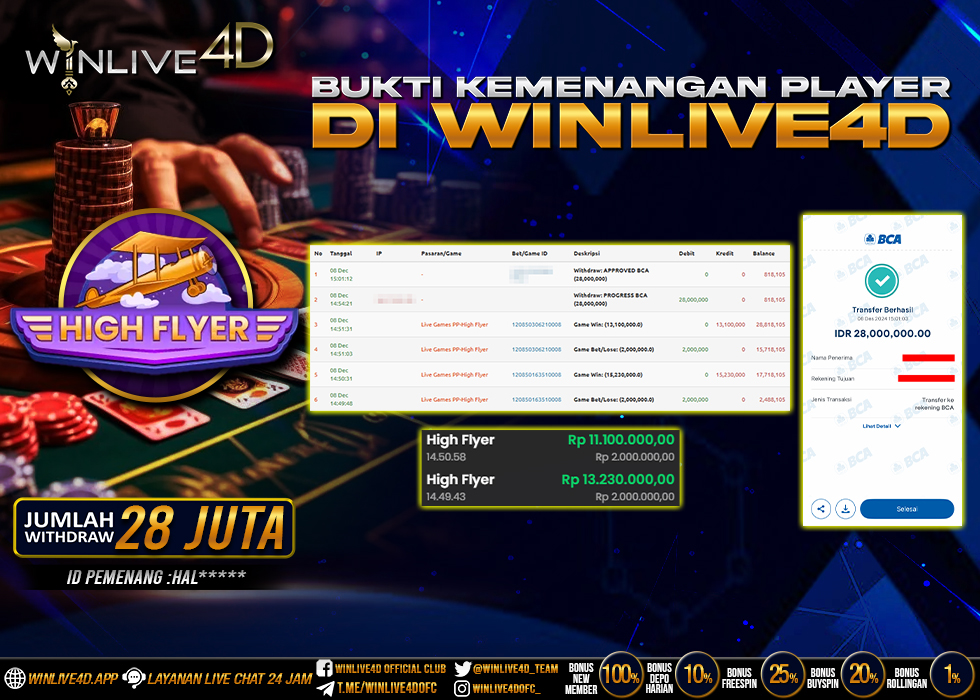 WINLIVE4D JACKPOT LIVE CASINO HIGH FLYER