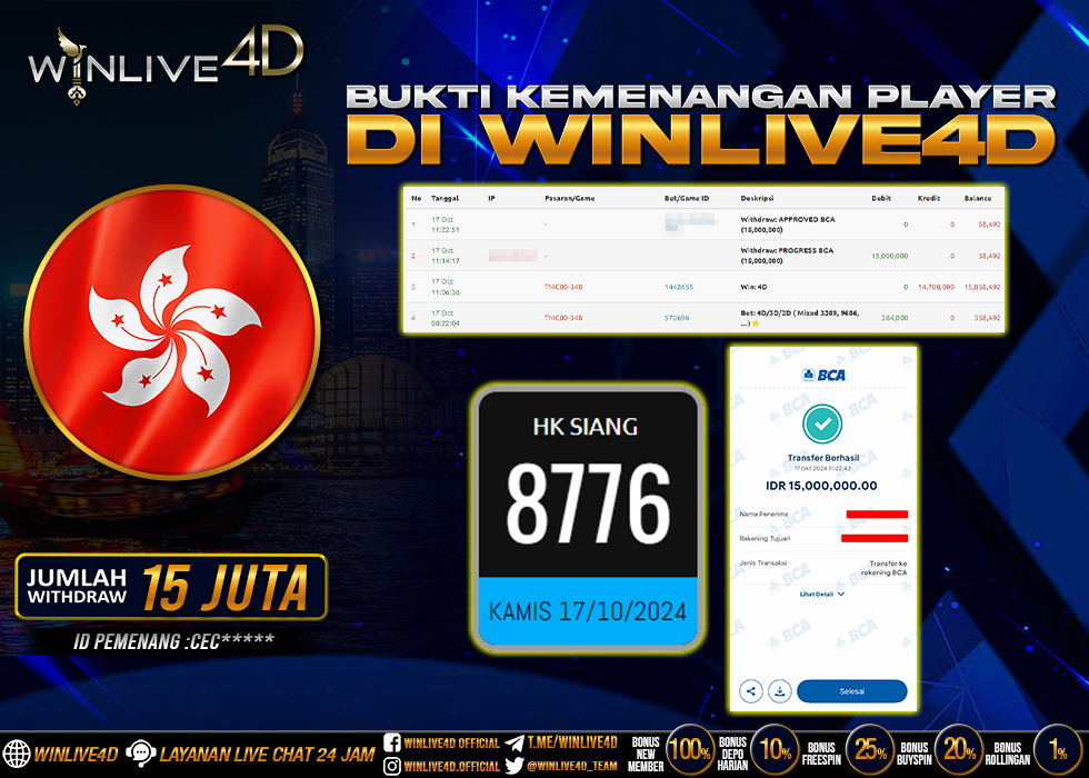 WINLIVE4D JACKPOT TOGEL HK SIANG RP.15.000.000