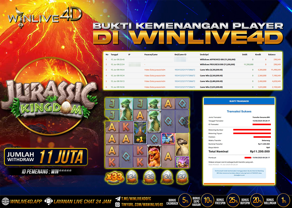 WINLIVE4D JACKPOT SLOT JURASSIC KINGDOM