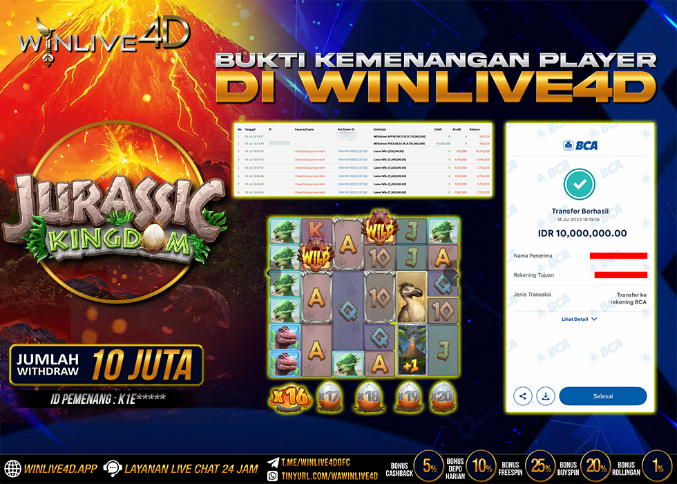WINLIVE4D JACKPOT SLOT JURASSIC KINGDOM