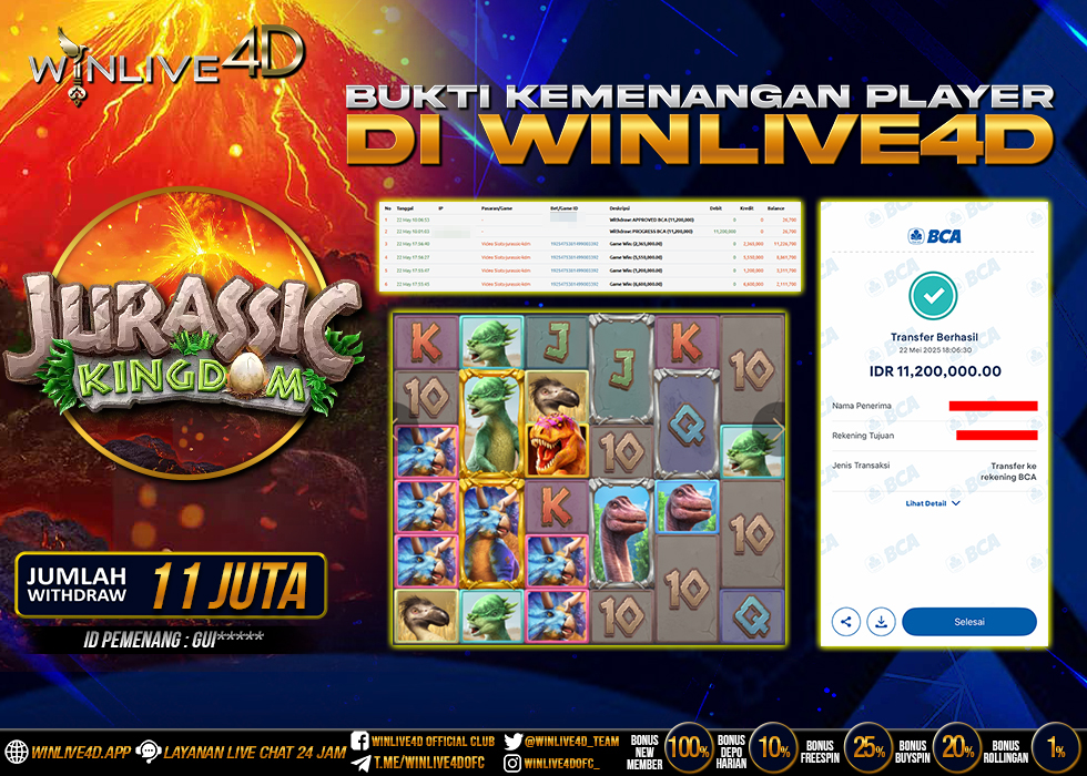 WINLIVE4D JACKPOT SLOT JURASSIC KINGDOM