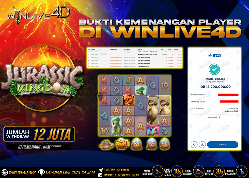WINLIVE4D JACKPOT SLOT JURASSIC KINGDOM