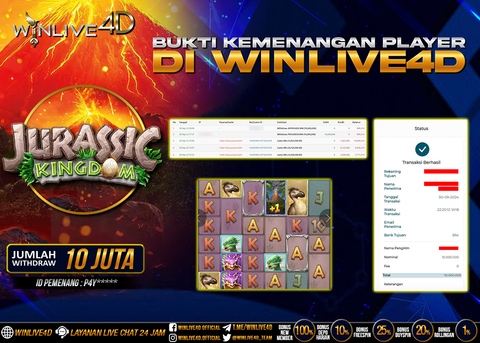 WINLIVE4D JACKPOT SLOT JURASSIC KINGDOM