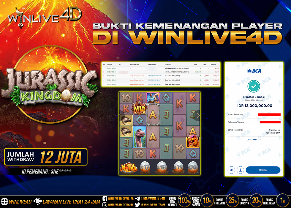 WINLIVE4D JACKPOT SLOT JURASSIC KINGDOM