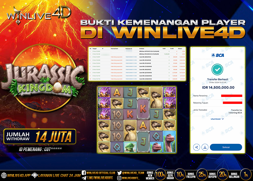 WINLIVE4D JACKPOT SLOT JURASSIC KINGDOM