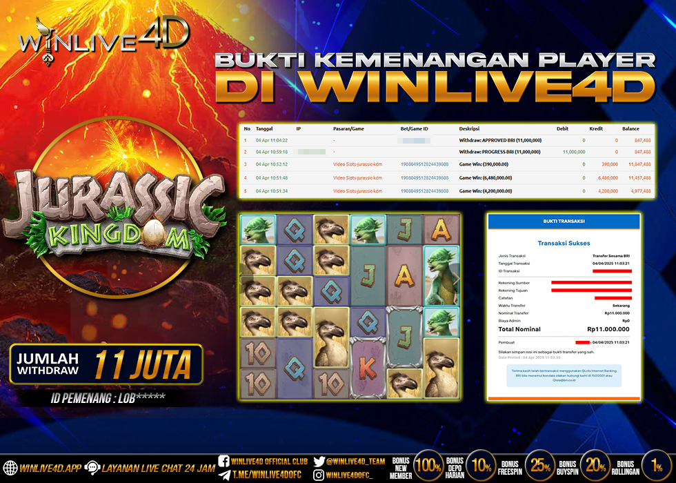 WINLIVE4D JACKPOT SLOT JURASSIC KINGDOM