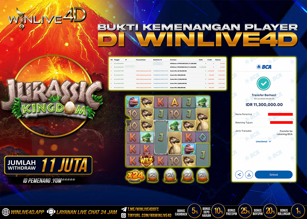 WINLIVE4D JACKPOT SLOT JURASSIC KINGDOM
