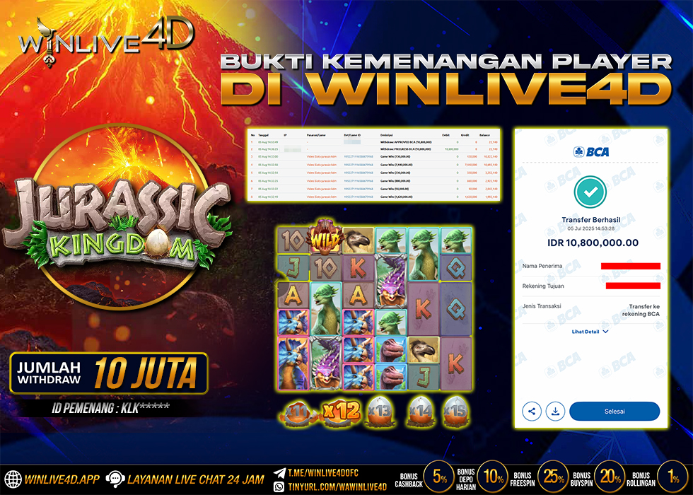 WINLIVE4D JACKPOT SLOT JURASSIC KINGDOM