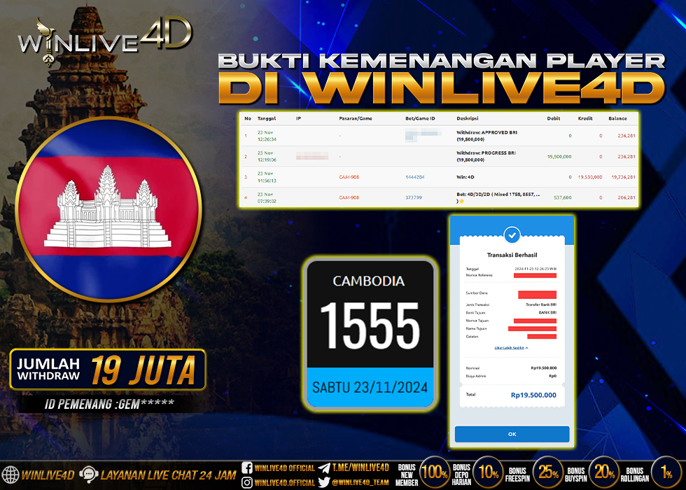 WINLIVE4D JACKPOT TOGEL CAMBODIA RP.19.000.000