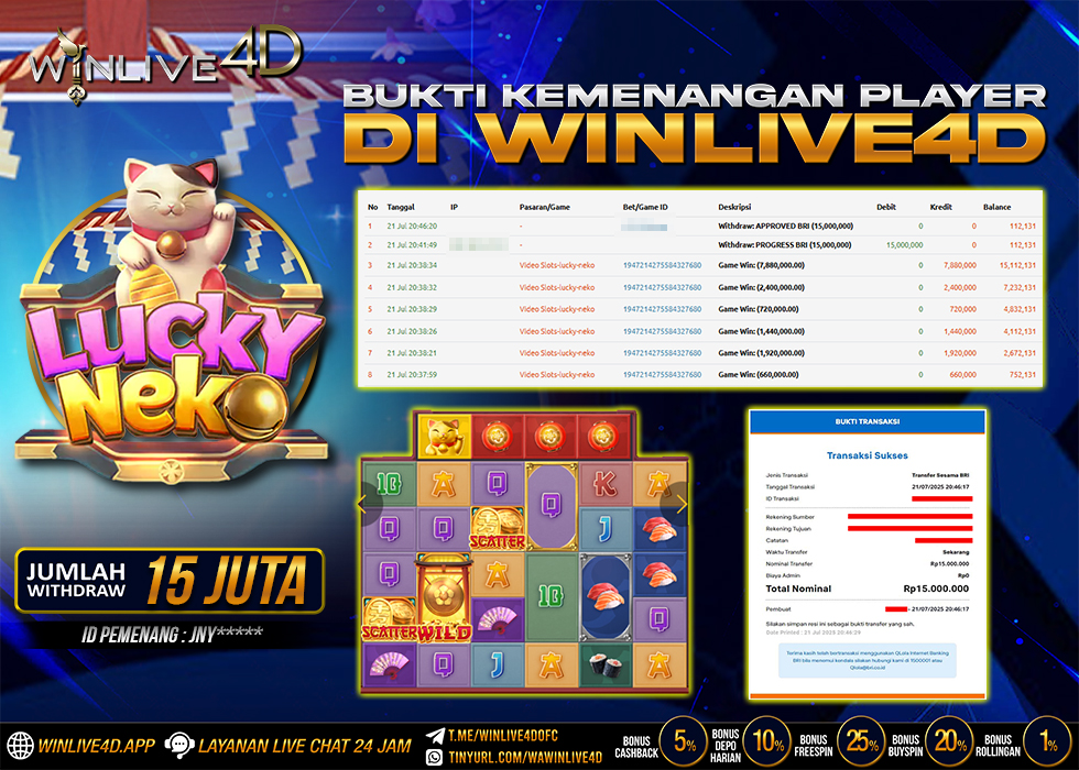WINLIVE4D JACKPOT SLOT LUCKY NEKO