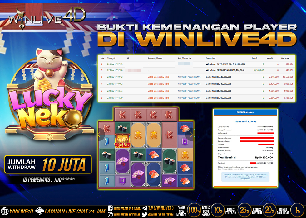 WINLIVE4D JACKPOT SLOT LUCKY NEKO