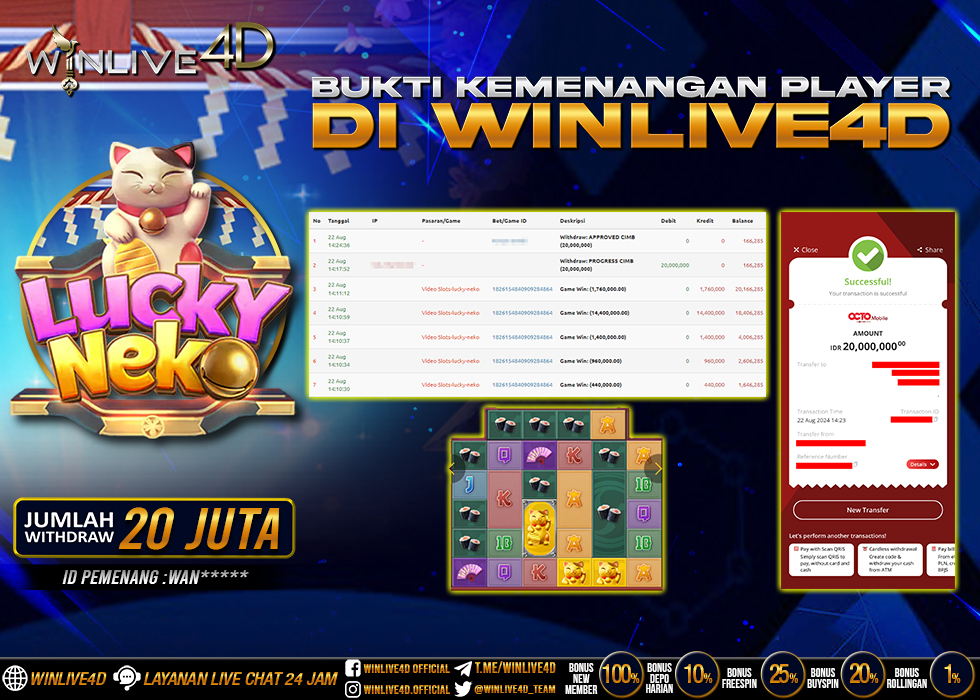 WINLIVE4D JACKPOT SLOT LUCKY NEKO