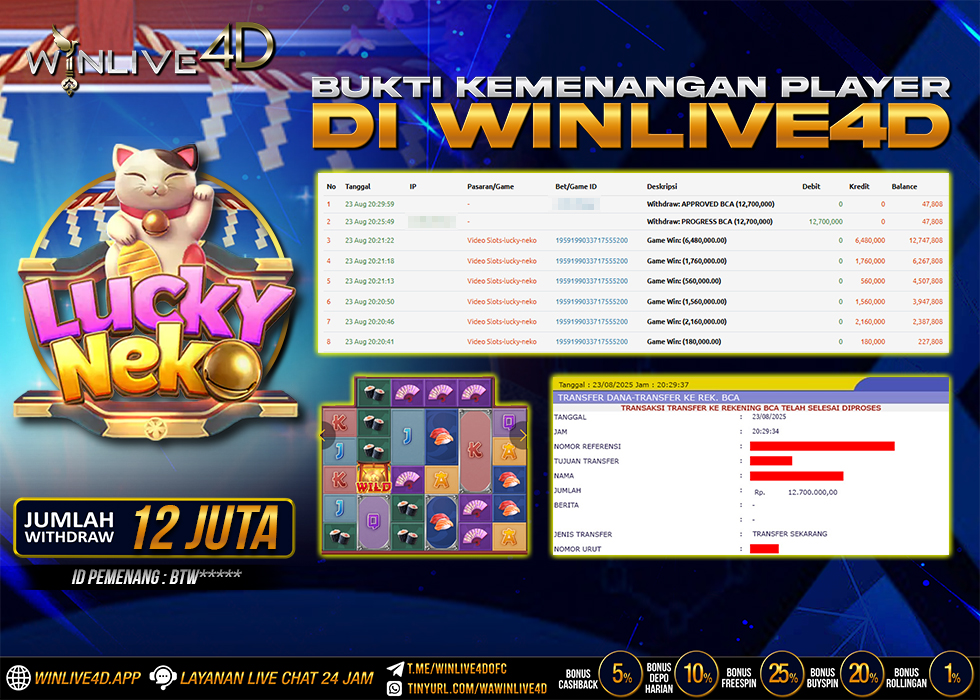 WINLIVE4D JACKPOT SLOT LUCKY NEKO
