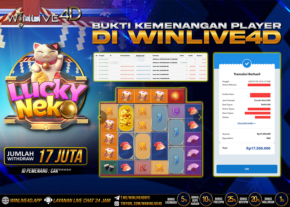 WINLIVE4D JACKPOT SLOT LUCKY NEKO