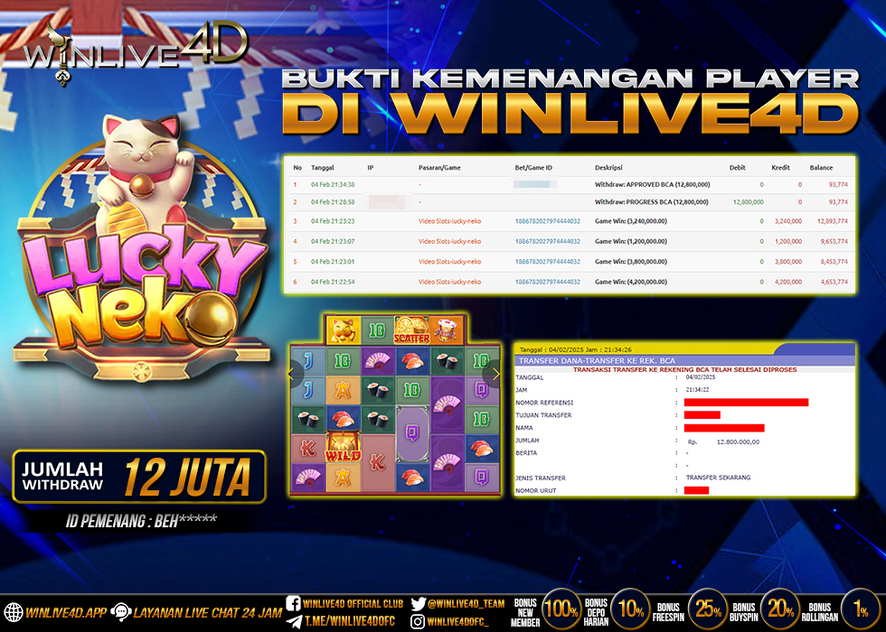 WINLIVE4D JACKPOT SLOT LUCKY NEKO