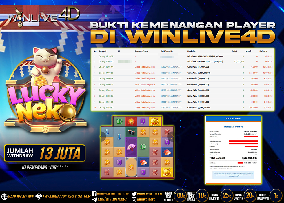 WINLIVE4D JACKPOT SLOT LUCKY NEKO