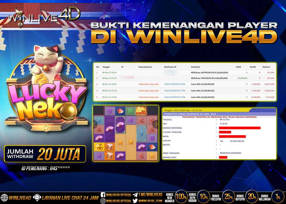 WINLIVE4D JACKPOT SLOT LUCKY NEKO