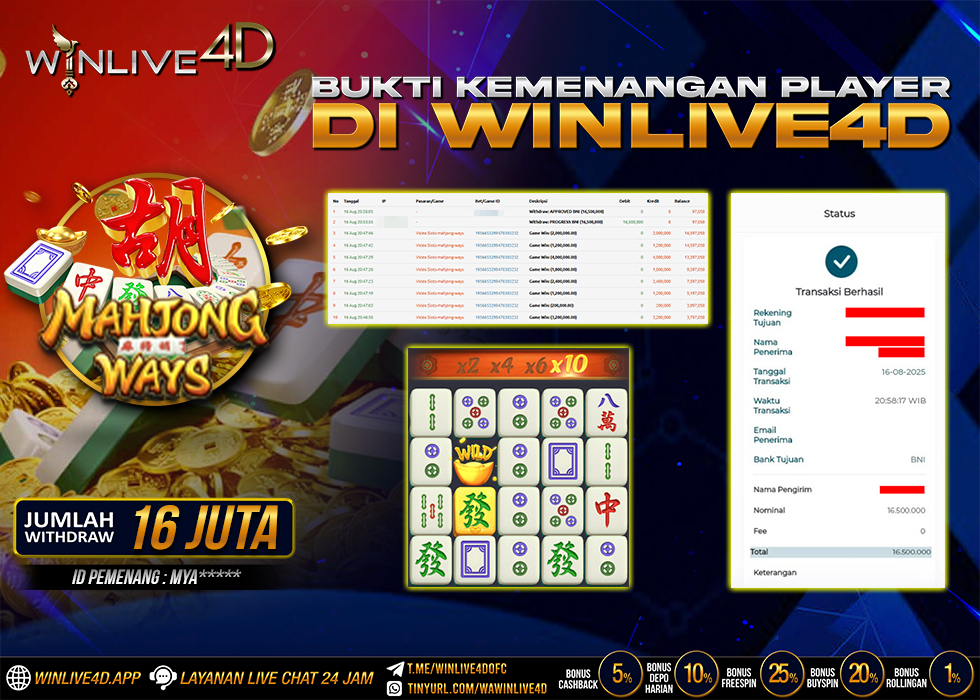 WINLIVE4D JACKPOT SLOT MAHJONG WAYS