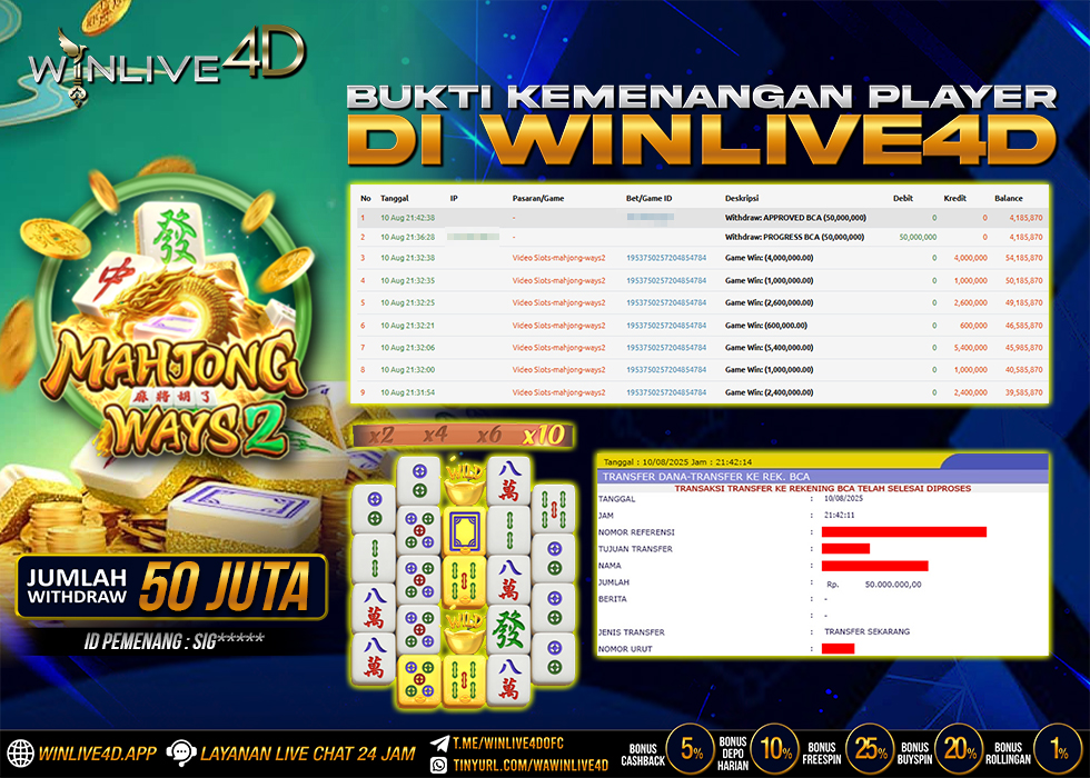 WINLIVE4D JACKPOT SLOT MAHJONG WAYS